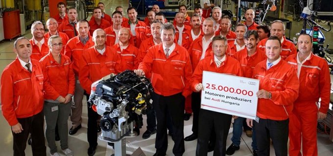 Audi a produit 25 millions de moteurs en Hongrie