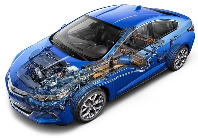 Chevrolet Volt 2016 - vue interne des composants