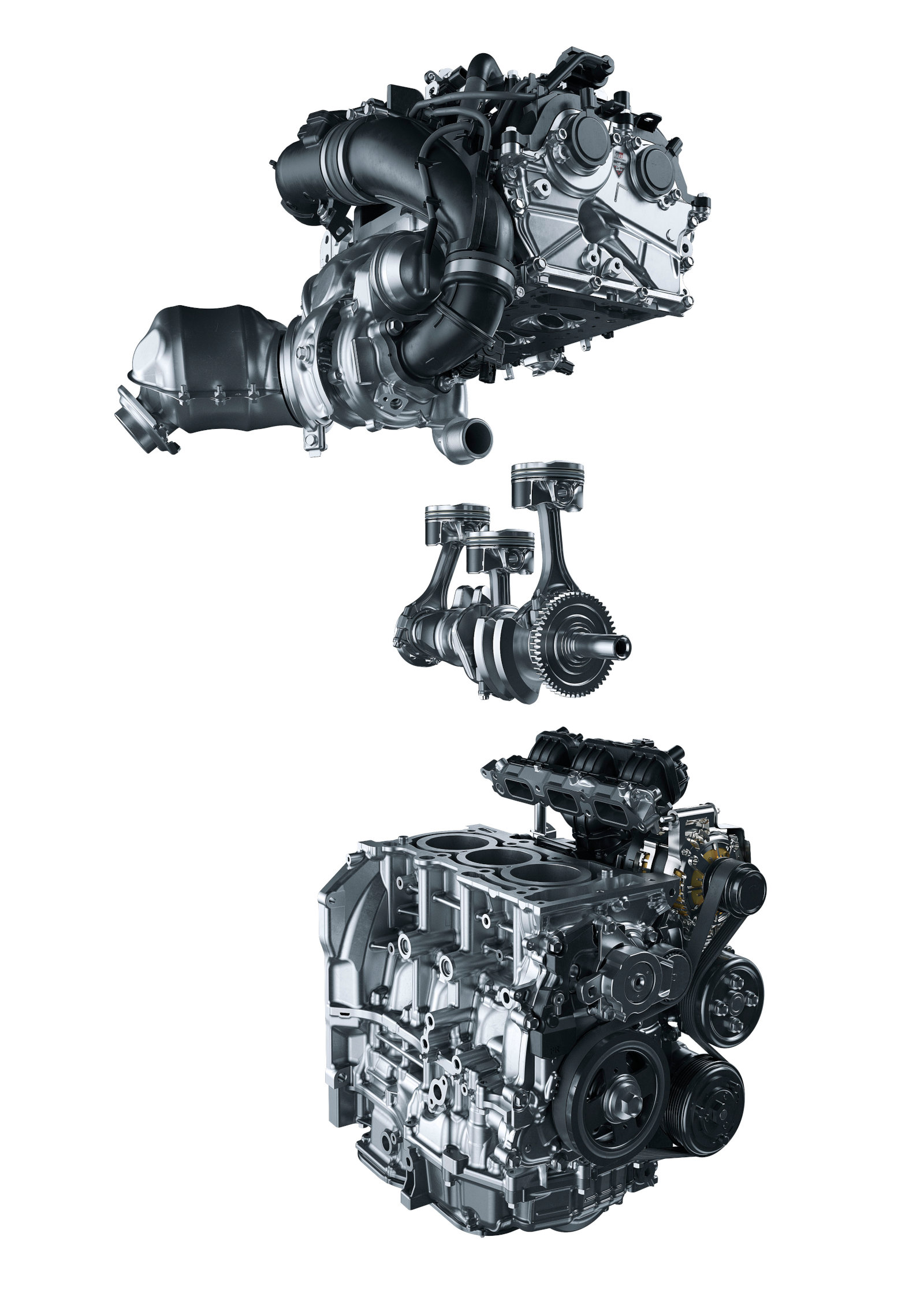 Moteur Toyota GR Yaris G16E-GTS - vue éclatée