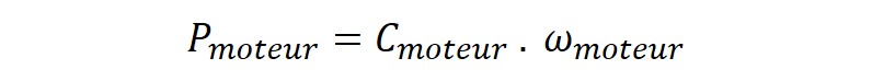 Relation entre puissance et couple moteur