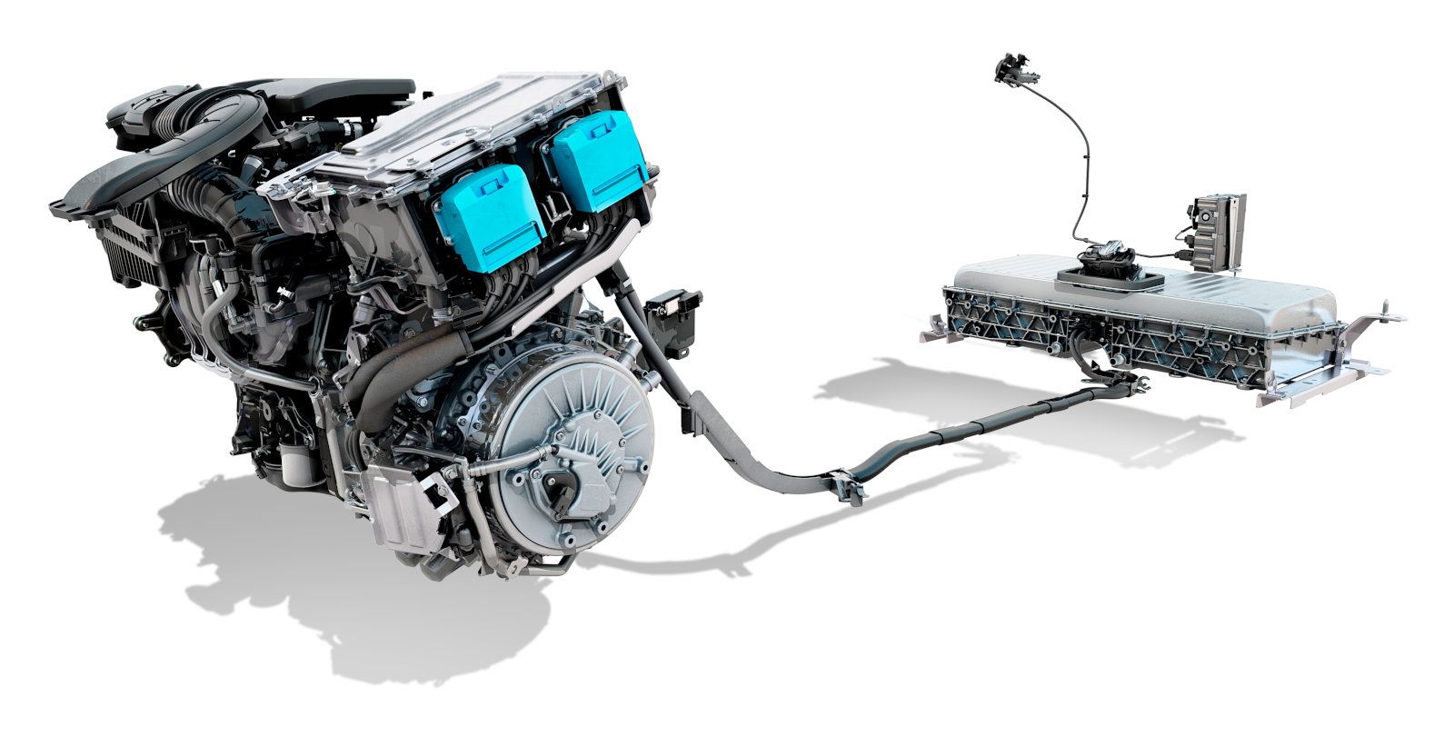 Renault Megane E-Tech plugin hybride PHEV - moteurs, boîte multimode, batterie Li-ion et prise de recharge