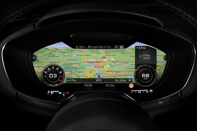 Audi TT coupé - écran central en mode navigation